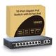 Loocam 8 Port Gigabit PoE Switch with 2 Uplink Gigabit Port, 1000 Mbps Unmanaged Ethernet Switch with 96W Total Power, IEEE802.3af/at, Metal Casing, Desktop or Wall-Mount, Plug & Play