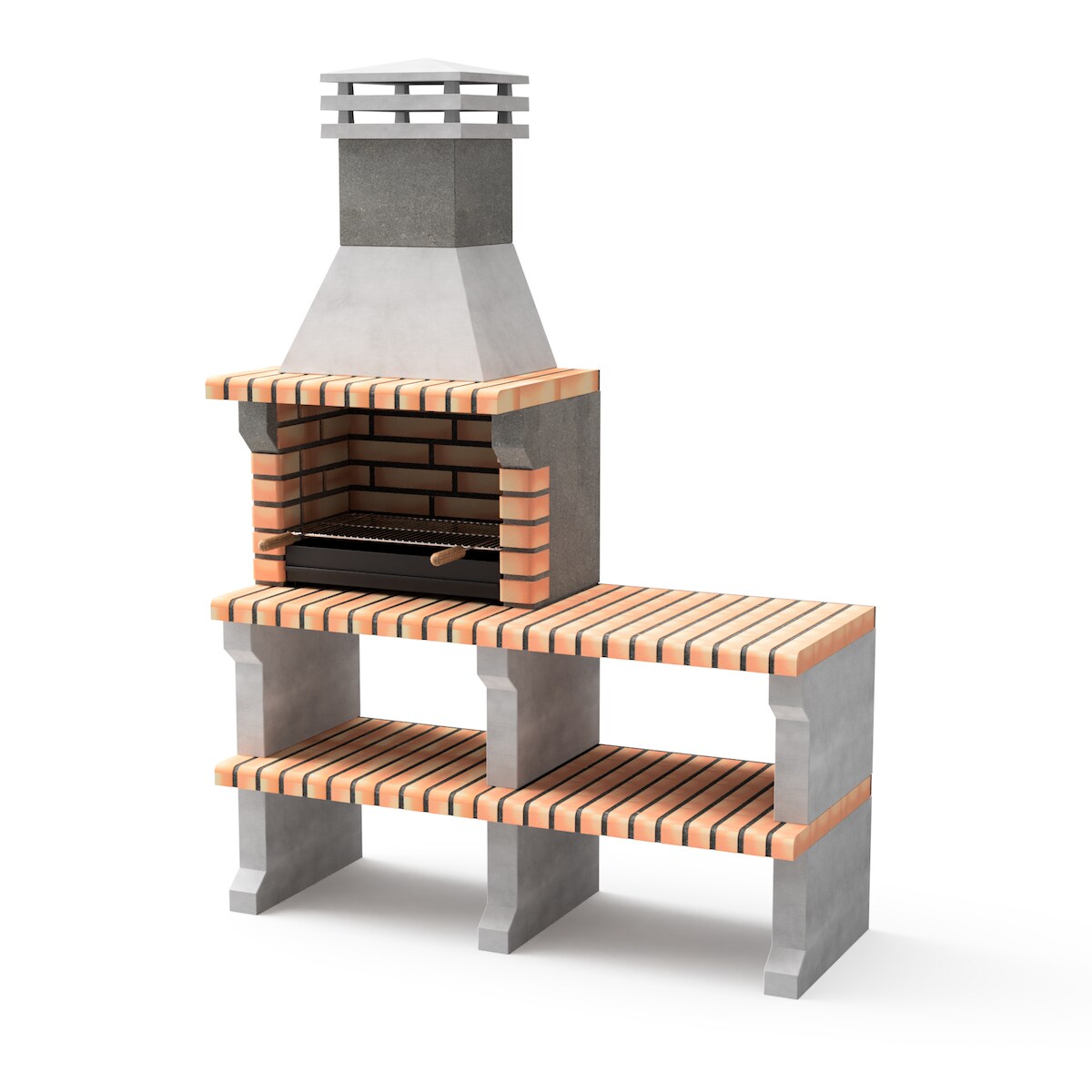 MOVELAR Grill Liz Plus XL mit Arbeitsfläche aus farbigem Ziegelstein Image