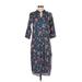 BiBA Casual Dress - Shift: Blue Floral Dresses - Women's Size 3