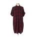 Madewell Casual Dress - Shirtdress: Burgundy Print Dresses - Women's Size 2X-Small