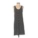Madewell Casual Dress - Shift Scoop Neck Sleeveless: Black Stripes Dresses - Women's Size Small