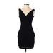 Lulus Cocktail Dress - Party V Neck Sleeveless: Black Print Dresses - Women's Size Small