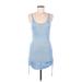 Casual Dress - Bodycon Scoop Neck Sleeveless: Blue Dresses - Women's Size Medium