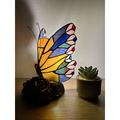 ENJOY Tiffany Butterfly Mini Night Light Table Lamp Stained Glass 10"H Glass/Plastic | 10 H x 6 W x 7 D in | Wayfair ET10003