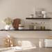 Latitude Run® Valts Floating Shelf Set w/ Invisible Wall Mount Bracket Wood in Black | 1 H x 24 W x 10 D in | Wayfair