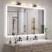 Orren Ellis Aevar Simple & Modern Back LED Lighted Anti-Fog Bathroom/Vanity Mirror w/ Tempered & ETL in White | 60 H x 36 W x 1.57 D in | Wayfair