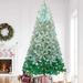 The Holiday Aisle® Javae 7.6FT Pre-Light Christmas Tree, Special Artificial Green Xmas Tree, 300 LED Lights & 1400 Tips in Green/White | Wayfair