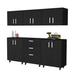 Latitude Run® Georgia 6-Piece Garage Storage Cabinet System Manufactured Wood in Black/Brown | 35.4 H x 27.5 W x 15.9 D in | Wayfair