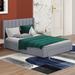 Latitude Run® Bonito Queen Size Platform Bed w/ Drawer Upholstered/Linen in Gray | 42.9 H x 65.7 W x 82.7 D in | Wayfair