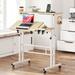 Inbox Zero Lewyn 31.5" W Height Adjustable Rectangle Standing Desk Wood/Metal in White | 31.5 W x 23.6 D in | Wayfair