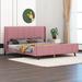 George Oliver Kadarian Platform Bed Upholstered/Velvet, Solid Wood in Pink | 44.1 H x 60.6 W x 88.6 D in | Wayfair 4C9EC3B8015949AE8FAA99FE374B8BA7
