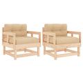 VidaXL Patio Chair w/ Cushions Wood in Orange/Brown | 24.4 H x 25.2 W x 24 D in | Wayfair 825443