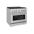 ZLINE 36 in. 5.2 cu. ft. 6 Burner Gas Range w/ Convection Gas Oven in Stainless Steel in White | 36 H x 36 W x 27.75 D in | Wayfair SGR36