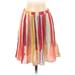 BB Dakota by Steve Madden Formal Fit & Flare Skirt Knee Length: Orange Print Bottoms - Women's Size Small