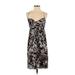 J.Crew Casual Dress - Mini Plunge Sleeveless: Brown Floral Dresses - Women's Size Small