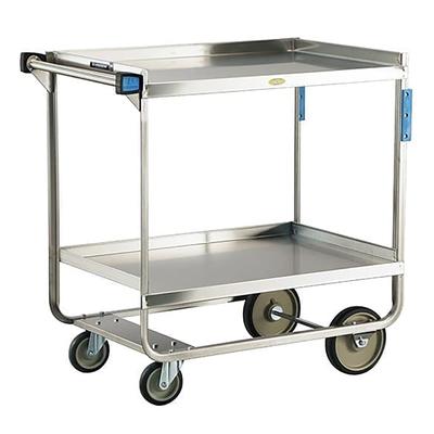 Lakeside 543 2 Level Stainless Utility Cart w/ 700 lb Capacity, Raised Ledges, Silver