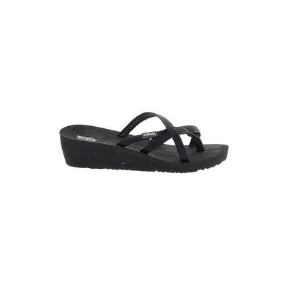 Teva Wedges: Black Solid Shoes - Women's Size 9 - Open Toe