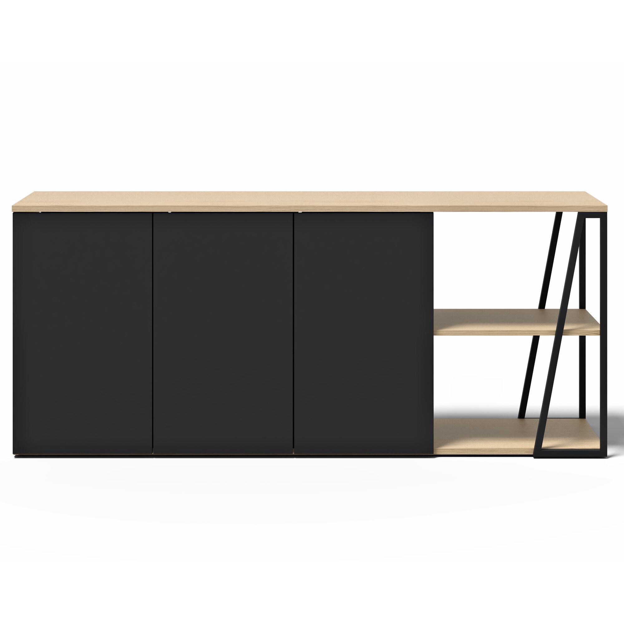 TemaHome »Albi« Sideboard Schwarz mit Eiche 190x81x45 cm