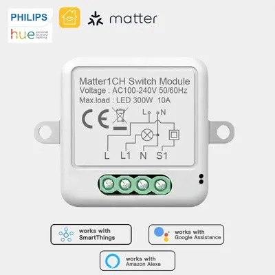 Smart matter wifi 1 ch switch modul diy lampe leistungs schalter app fernbedienung unterstützung homekit siri google home alexa sprach assistent