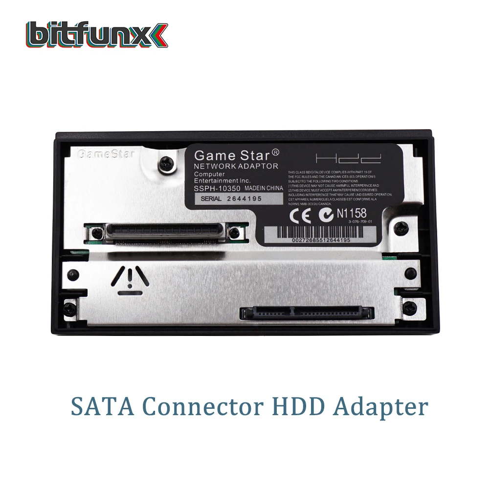 BitFunx GameStar SATA-Adapter, kompatibel mit 2,5 oder 3,5 Zoll HDD-Festplatte für Playstation 2 PS2-Spielekonsole Image