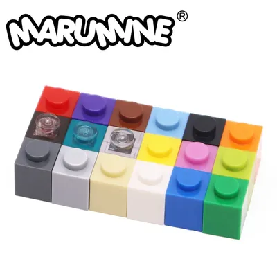 Marumine 150PCS 1x1 Punkte Gebäude Ziegel MOC Blöcke 3005 Stadt Teile DIY Pädagogisches Bau Zubehör Image