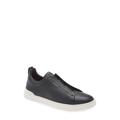 Triple Stitch Deerskin Leather Slip-on Sneaker