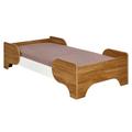 Pack lit bébé avec matelas effet bois, blanc et bois 70x140 cm