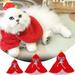Aihimol Christmas Pet Costumes Cloak Hat Setï¼ŒCute Cat Puppy Cloak Hat Set with Star and Pompoms Pet Costume Accessories