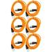 Seismic Audio SAXLX-10 6 Pack of Orange 10 Foot XLR Patch Cables