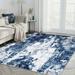 5 x7 Washable Area Rugs on Clearance Modern Abstract Rugs Living Room Farmhouse Bedroom Office Dining Room Non-slip Navy Blue