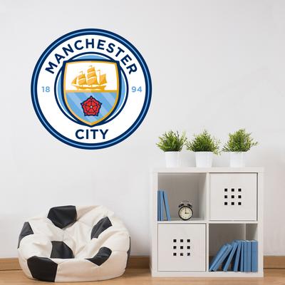 Wandaufkleber mit Wappen von Manchester City – 60 cm Höhe x 60 cm Breite Image