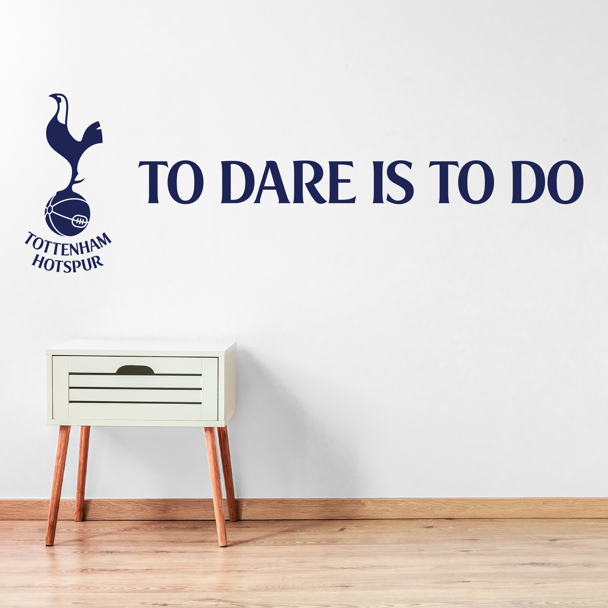 Tottenham Hotspur Wappen & To Dare Is To Do Wandaufkleber – 120 cm Breite x 30 cm Höhe Image