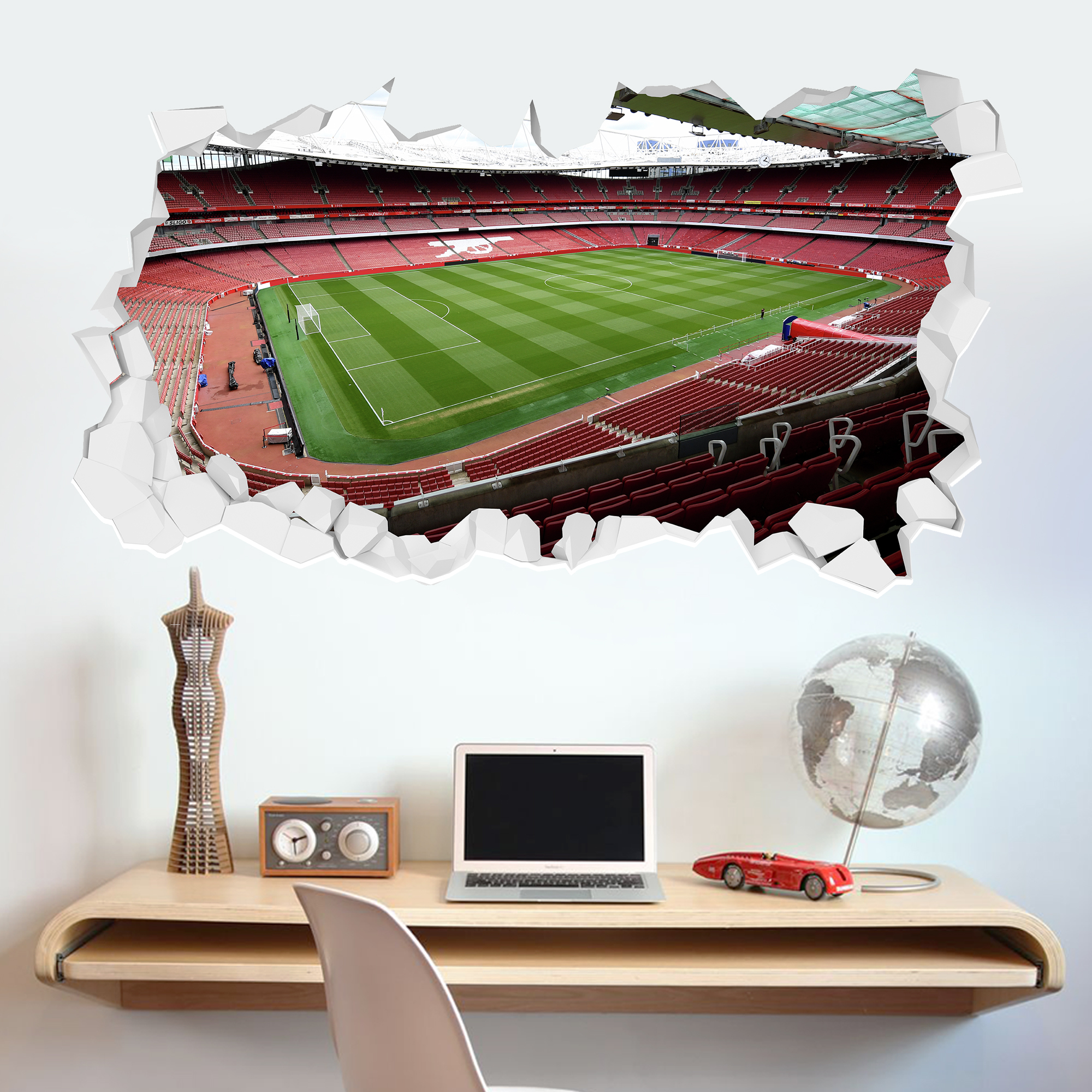 Wandaufkleber „Arsenal Corner View Stadium Broken“ – 90 cm Breite x 50 cm Höhe Image