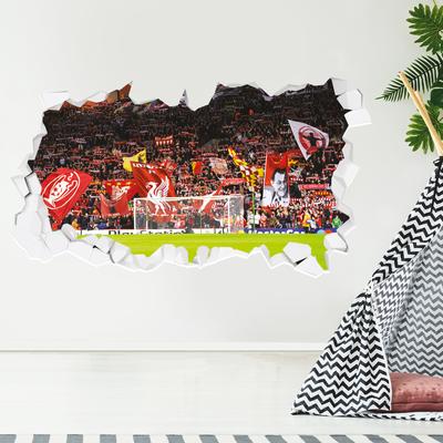 Liverpool Kop & Flags Stadium Broken Wandaufkleber – 90 cm Breite x 50 cm Höhe Image