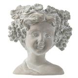 CC Home Furnishings Head Statue with Floral Wreath Design Wall Planter - 9