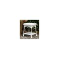 CintBllTer Outdoor White Wicker Patio Furniture End Table