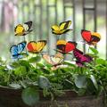 HANXIULIN 25Pcs Butterfly Stakes Outdoor Yard Planter Flower Pot Bed Garden Decor Butterflies Home Decorations Multicolor