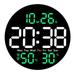 Round Clock Multi-function Remote Control Clock Living Room Wall Clock Home Decoration Digital Electronic Clock Silent Clock Color Screen Clock