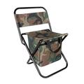 HEMOTON Outdoor Foldable Stool Light Weight Fishing Stool Portable Footstool Wear-resistant Oxford Stool with Bottom Storage Zipper Pouch for Fishing Camping (Camouflage)