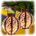 Retro Solar Lanterns for Yard and Patio - 2 Pack Outdoor Christmas Solar Garden Lights 6 Lumens Brown