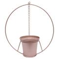 1Pc Iron Art Flowerpot Hanging Ornament Hanging Planter Decoration Creative Wall Hanging Flower Pot Hanger Pendant (Rose Gold Hoop)