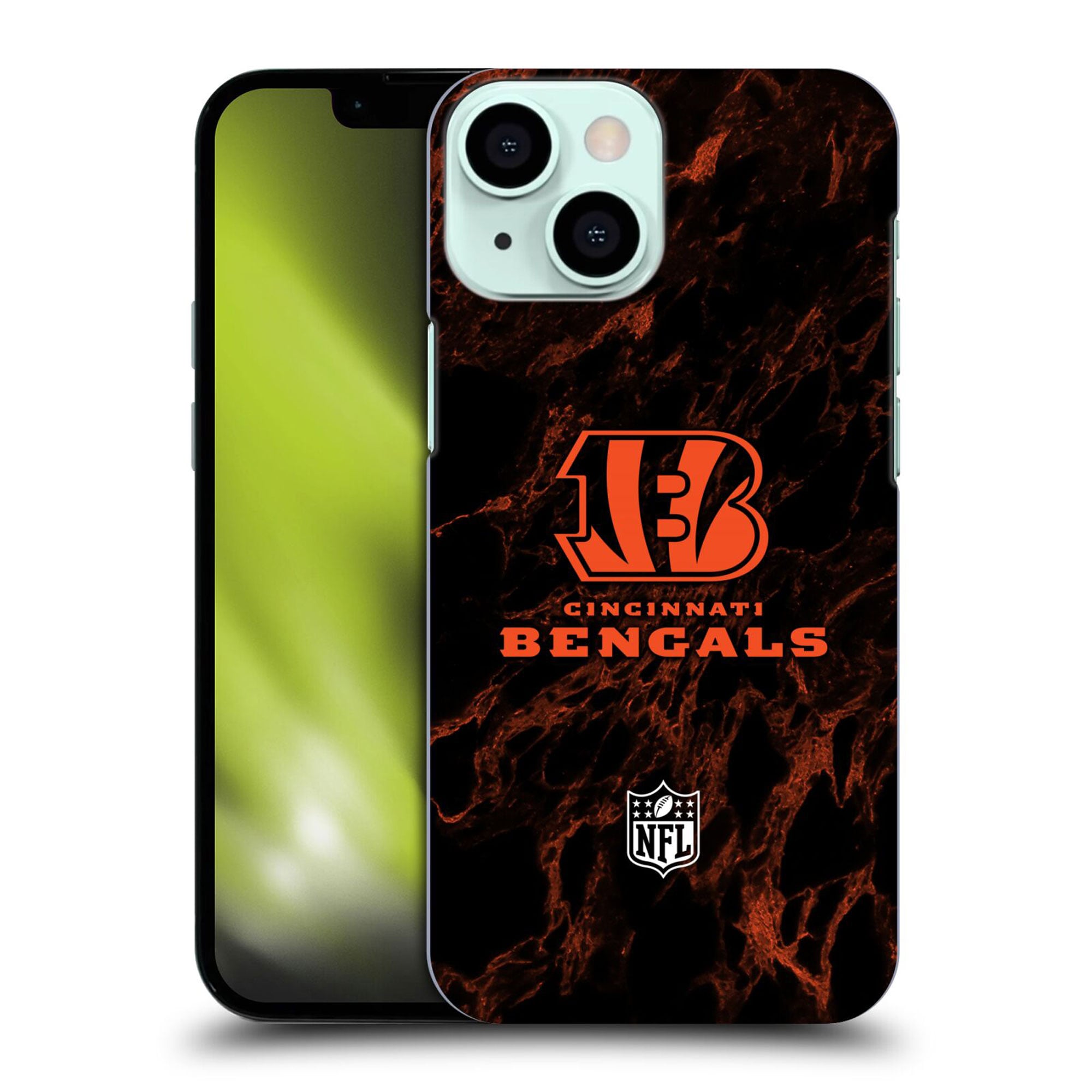 Coque Cincinnati Bengals rigide en marbre coloré - iPhone