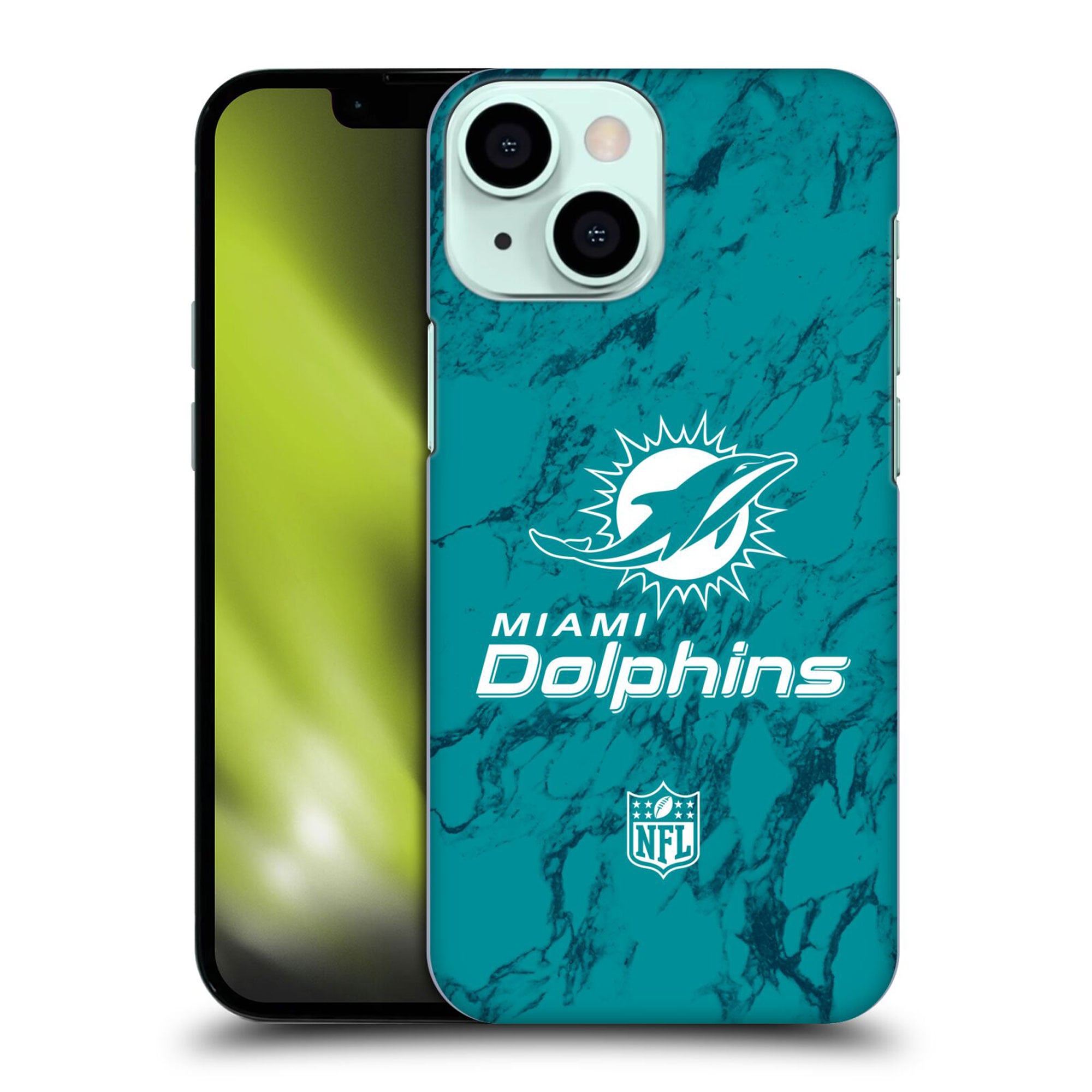 Coque Miami Dolphins rigide en marbre coloré - iPhone