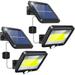 Solar Motion Sensor Lights - 2 Pack LED Floodlights for Outdoor Security with 16.4Ft Cable