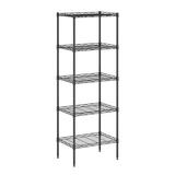 Furinno Wayar 5-Tier Metal Storage Shelf Rack 17 x 12 x 48 Black