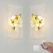 Kiven Battery Operated Wall Sconces with Remote Control Yellow Butterfly Wall Sconce Set of 2 Dimmable Wall Lighting for Living Room Bedroom Wall Decor