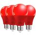 Red LED Light Bulb - 9W E26 Base AC110V Pack of 4 for Porch Home Party and Holiday Lighting (Red Light)