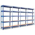 Costway 4PCS 5-Tier Metal Storage Shelves 60 Adjustable Shelves Blue