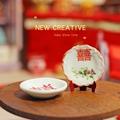 Xinhuadsh Miniature Dessert Plate Simulation Flower Pattern Small And Three-dimensional Exquisite Anti-crack Micro Scene Models Ceramics Chinese Print Kitchen Dish Toy Dollhouse Miniature Accessories