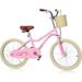 20 Kids Bike Wanan Girls Bike for 5-14 Years Old Girls Boys Retro Design Kids Bicycle with Handbrake and Basket 20 inches Boys Bicycle with Training Wheels Pink